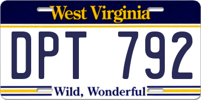 WV license plate DPT792