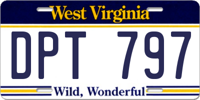 WV license plate DPT797