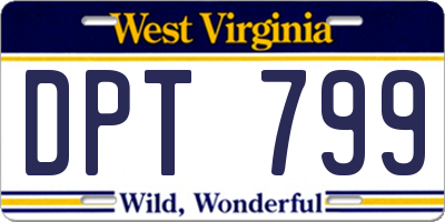 WV license plate DPT799