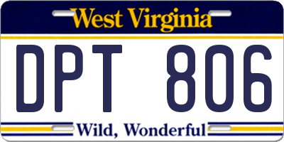 WV license plate DPT806