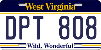 WV license plate DPT808