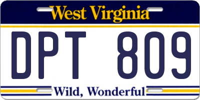 WV license plate DPT809