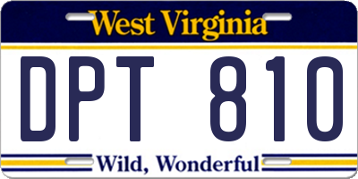 WV license plate DPT810