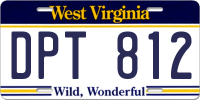 WV license plate DPT812