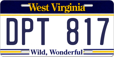 WV license plate DPT817