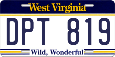 WV license plate DPT819