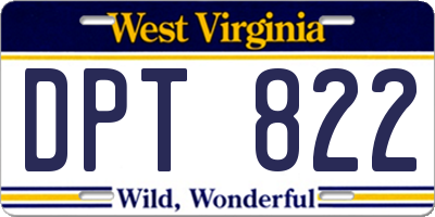 WV license plate DPT822