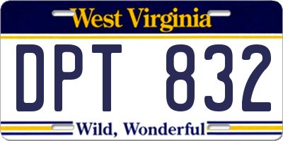 WV license plate DPT832