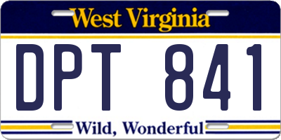 WV license plate DPT841