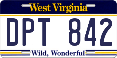 WV license plate DPT842