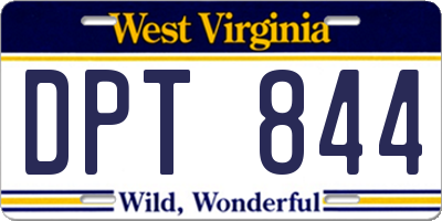 WV license plate DPT844