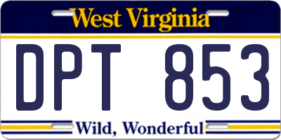 WV license plate DPT853