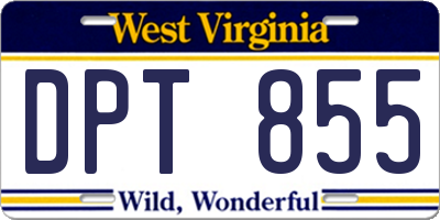 WV license plate DPT855