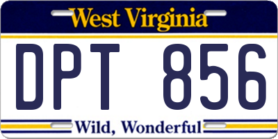 WV license plate DPT856