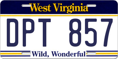 WV license plate DPT857