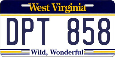WV license plate DPT858