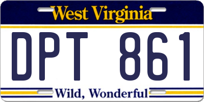 WV license plate DPT861