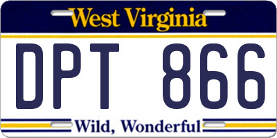 WV license plate DPT866