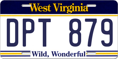 WV license plate DPT879