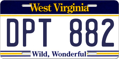 WV license plate DPT882