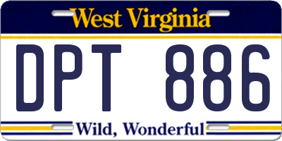 WV license plate DPT886