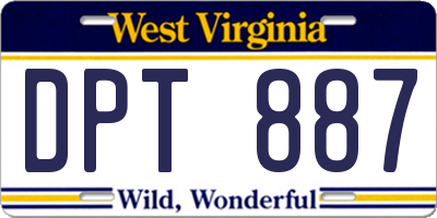 WV license plate DPT887
