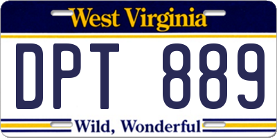 WV license plate DPT889