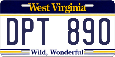 WV license plate DPT890
