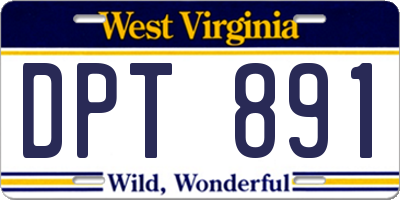 WV license plate DPT891
