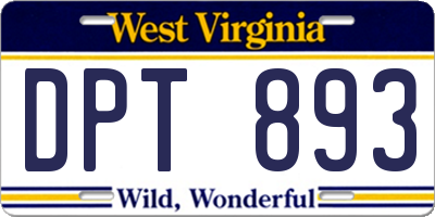 WV license plate DPT893