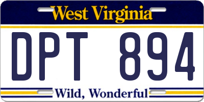 WV license plate DPT894