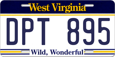 WV license plate DPT895