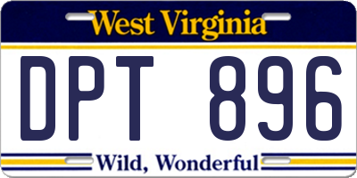 WV license plate DPT896