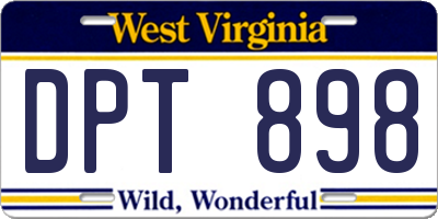 WV license plate DPT898