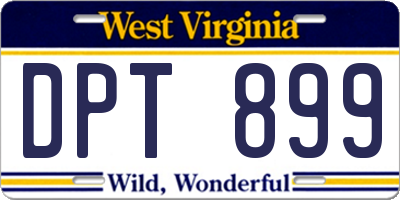 WV license plate DPT899