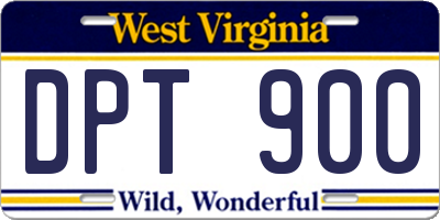 WV license plate DPT900