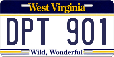 WV license plate DPT901