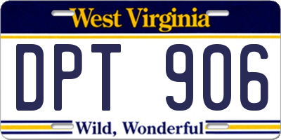 WV license plate DPT906
