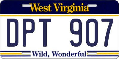 WV license plate DPT907