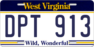 WV license plate DPT913