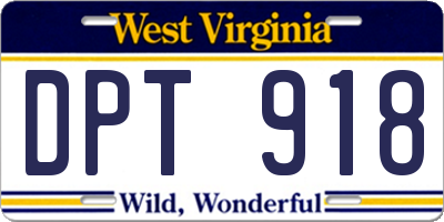 WV license plate DPT918