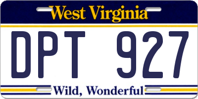 WV license plate DPT927
