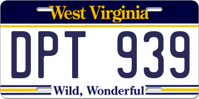WV license plate DPT939