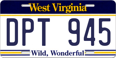 WV license plate DPT945