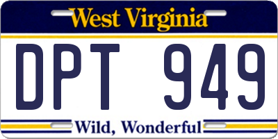 WV license plate DPT949