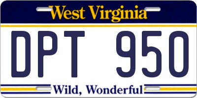 WV license plate DPT950