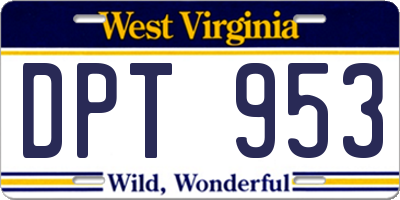 WV license plate DPT953