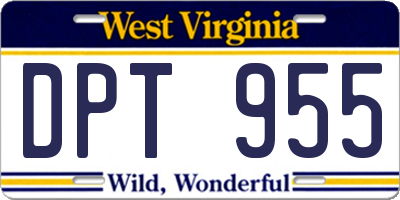 WV license plate DPT955