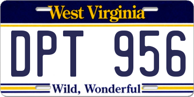 WV license plate DPT956