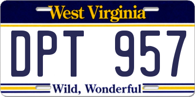 WV license plate DPT957